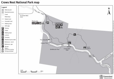 Crows Nest National Park map