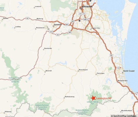 Lamington NP location